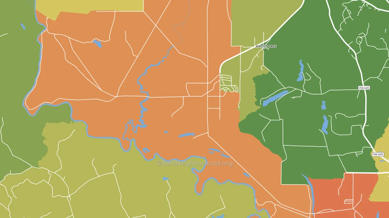 Massey Lake, TX block-group voter-turnout map