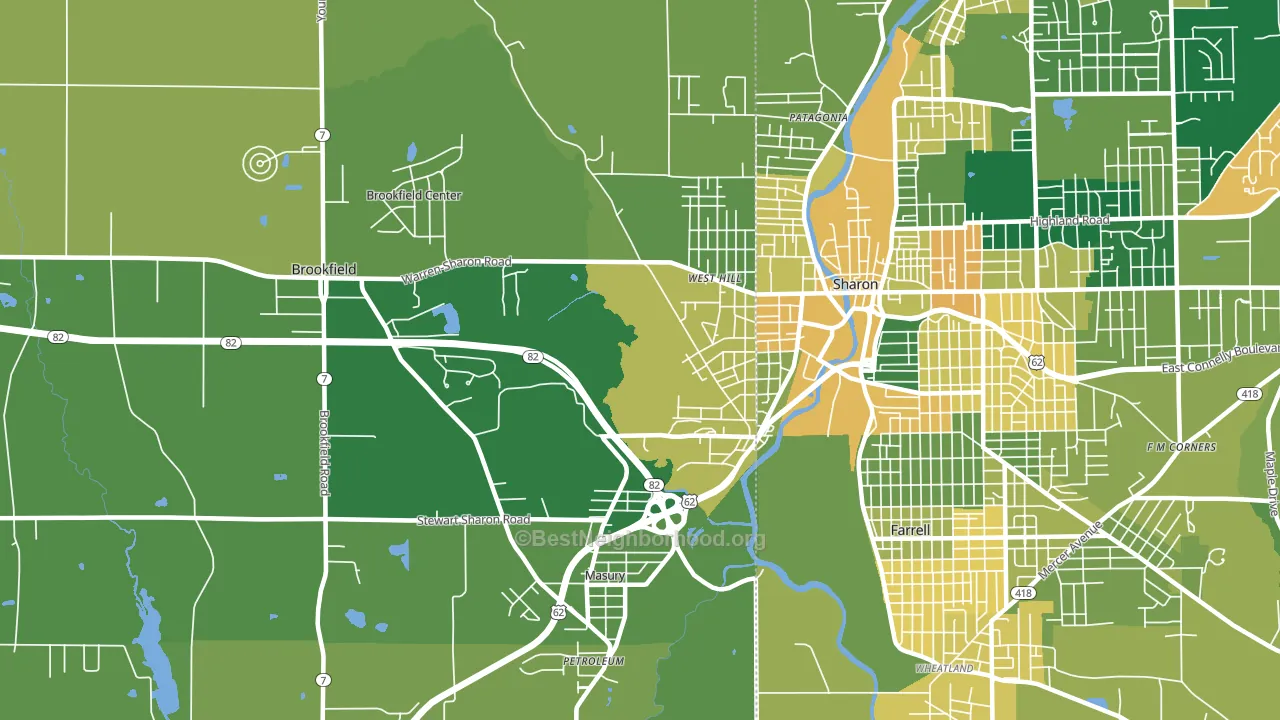 Masury, OH block-group voter-turnout map