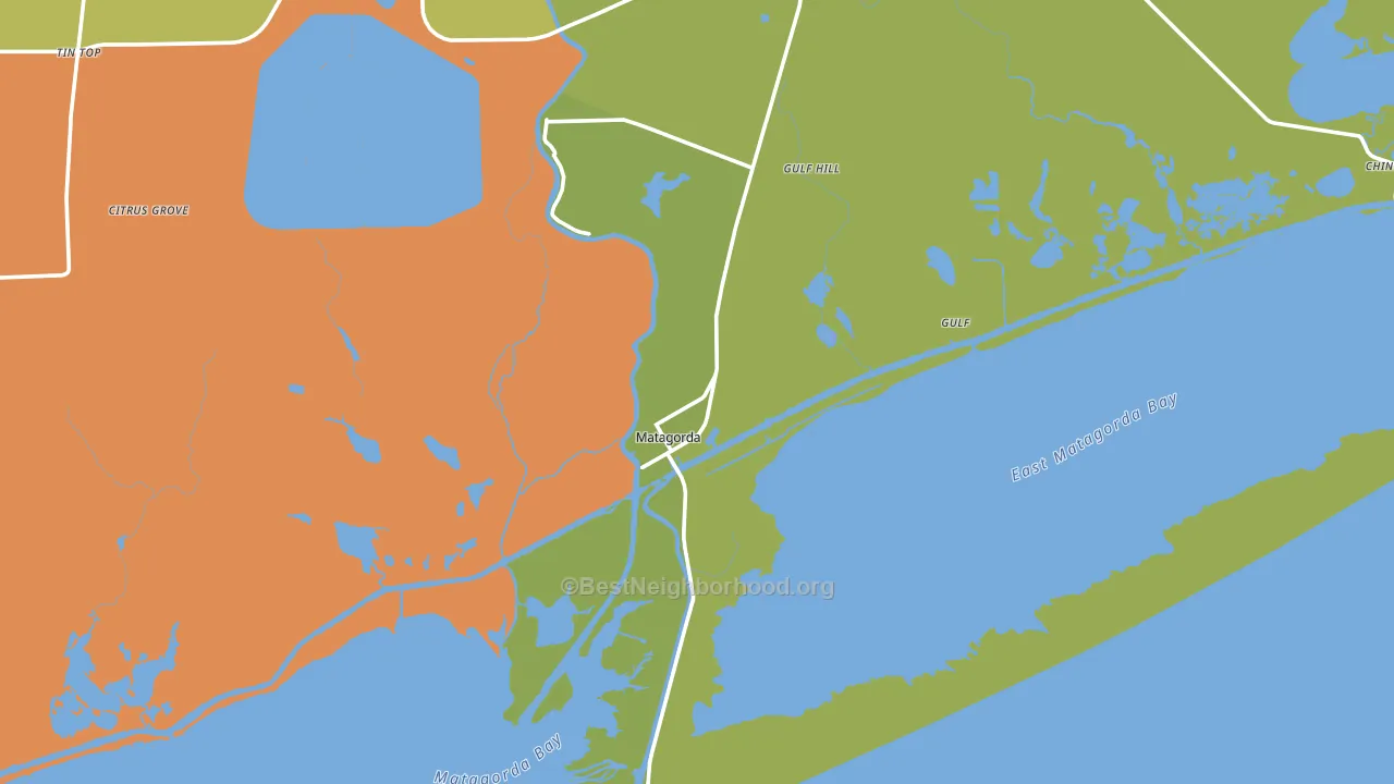 Matagorda, TX block-group voter-turnout map