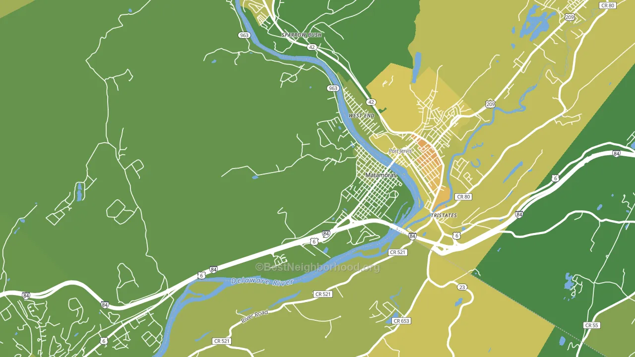Matamoras, PA block-group voter-turnout map