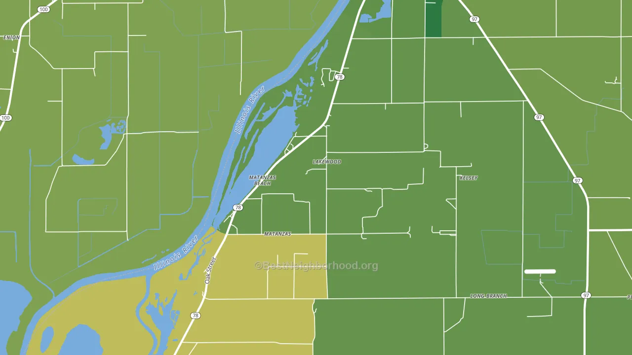 Matanzas Beach, IL block-group voter-turnout map