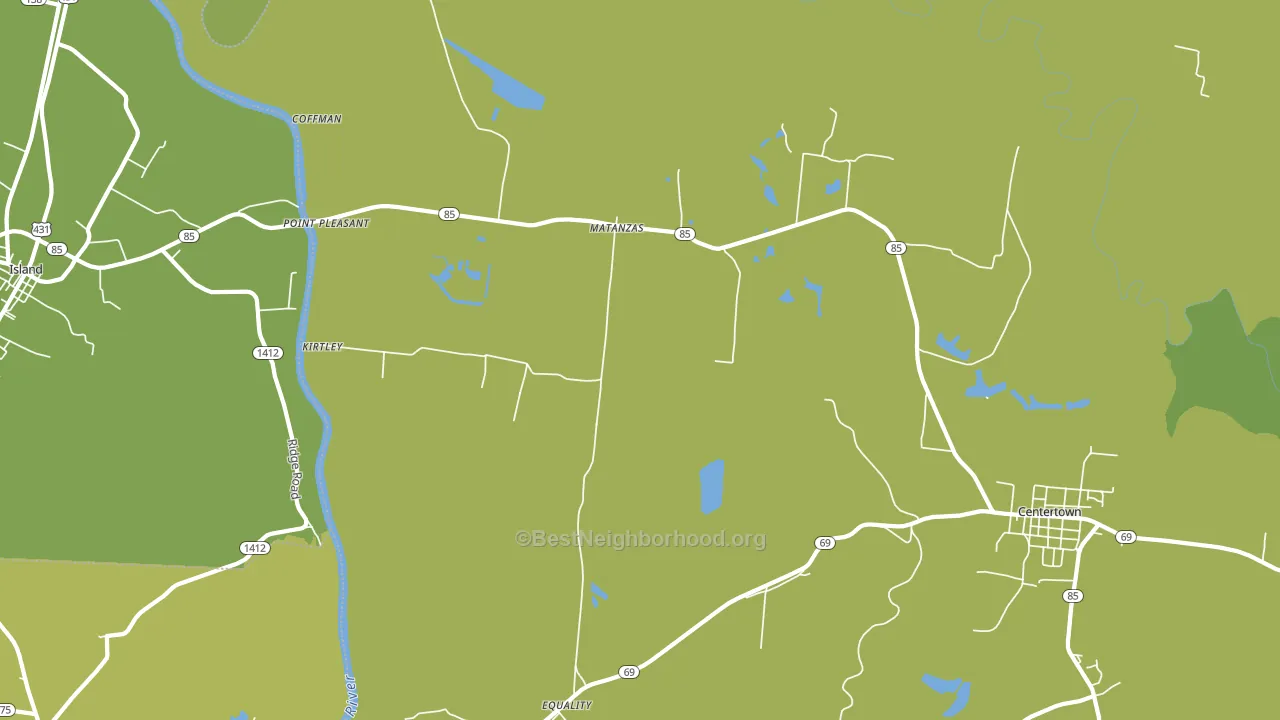Matanzas, KY block-group voter-turnout map