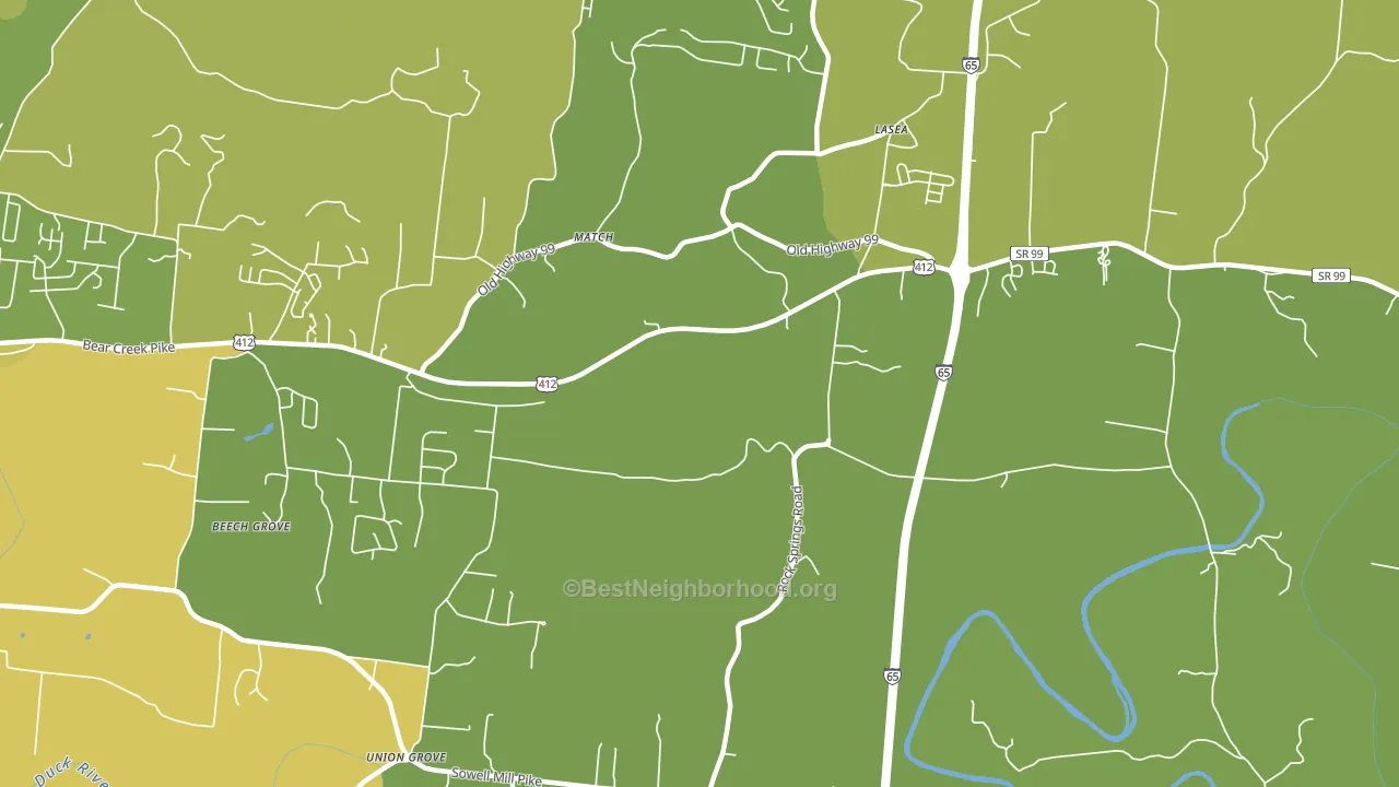 Match, TN block-group voter-turnout map