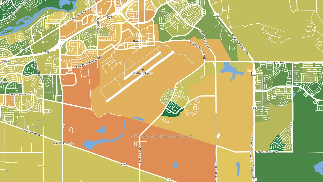 Mather, CA block-group voter-turnout map