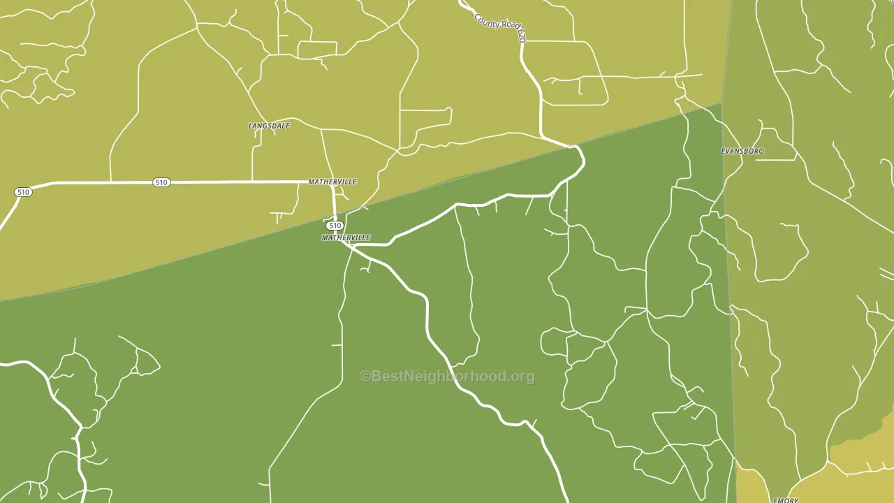 Matherville, MS block-group voter-turnout map
