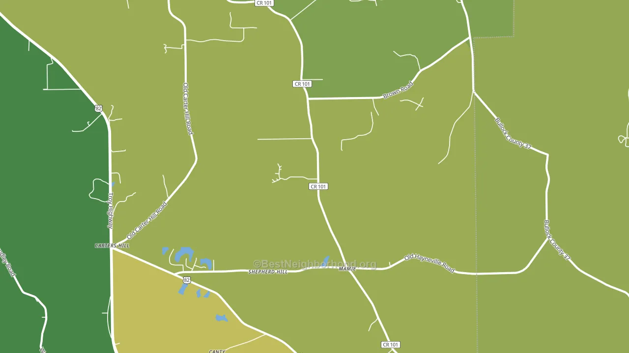 Mathews, AL block-group voter-turnout map