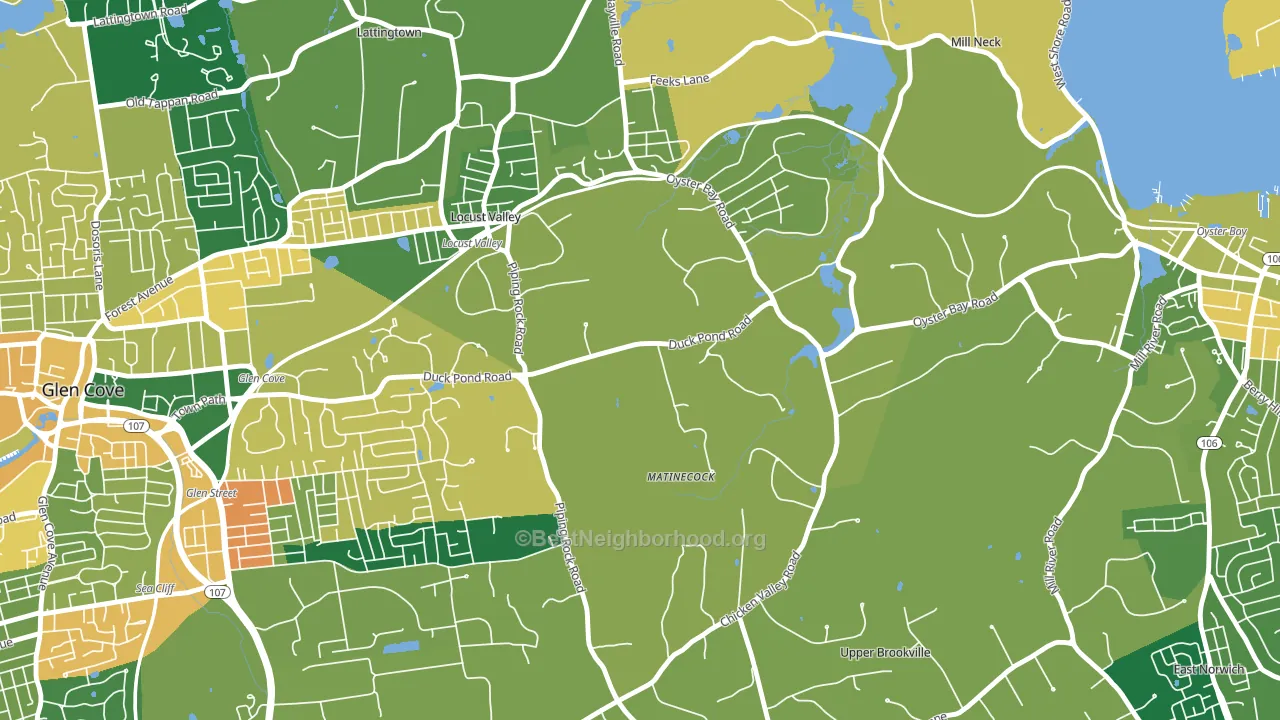 Matinecock, NY block-group voter-turnout map