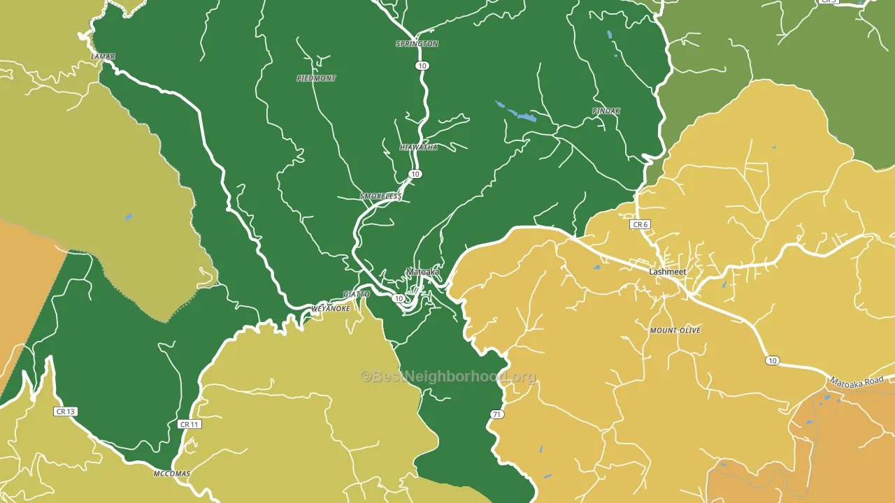 Matoaka, WV block-group voter-turnout map