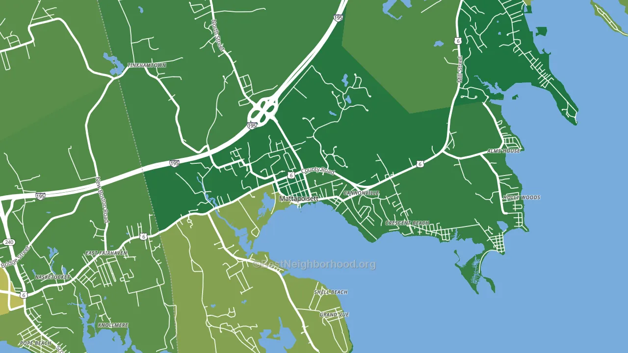 Mattapoisett Center, MA block-group voter-turnout map