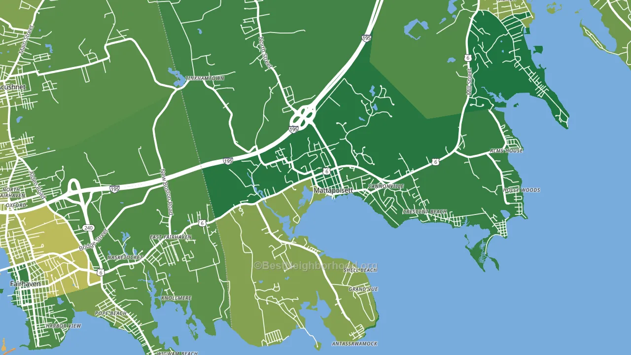 Mattapoisett, MA block-group voter-turnout map