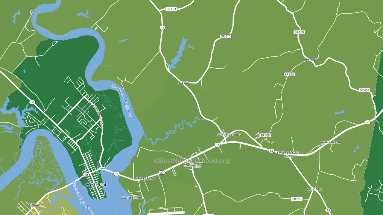 Mattaponi, VA block-group voter-turnout map