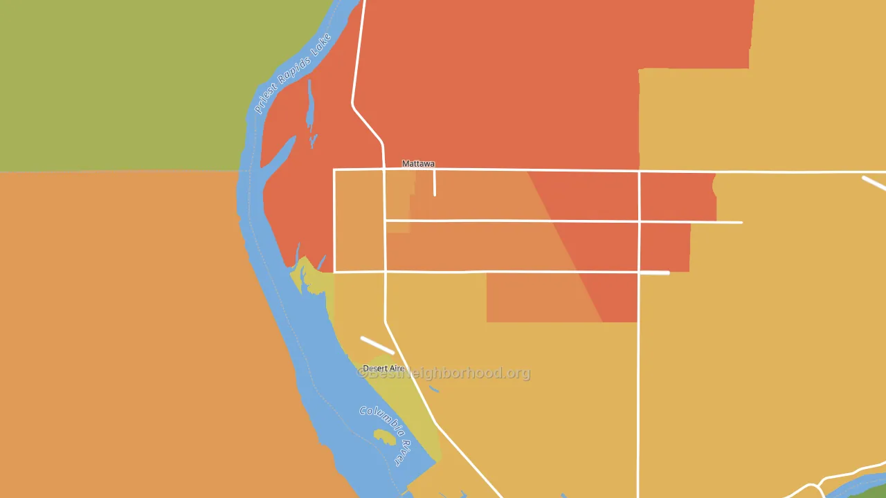 Mattawa, WA block-group voter-turnout map