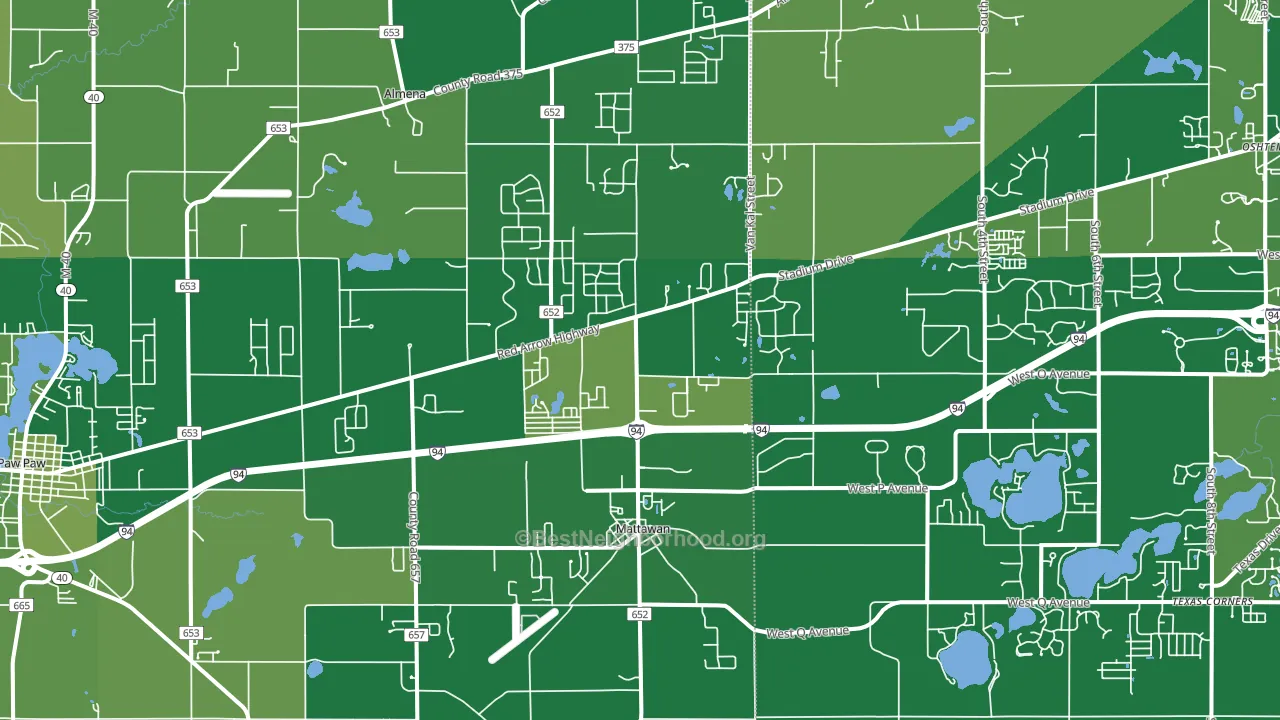 Mattawan, MI block-group voter-turnout map