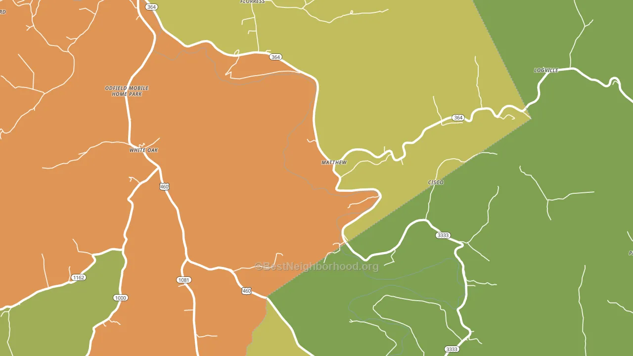 Matthew, KY block-group voter-turnout map