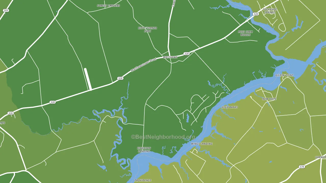 Matthews, MD block-group voter-turnout map