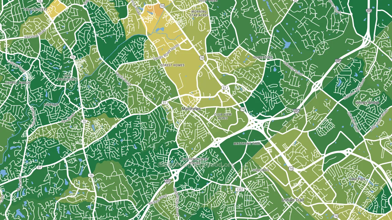 Matthews, NC block-group voter-turnout map