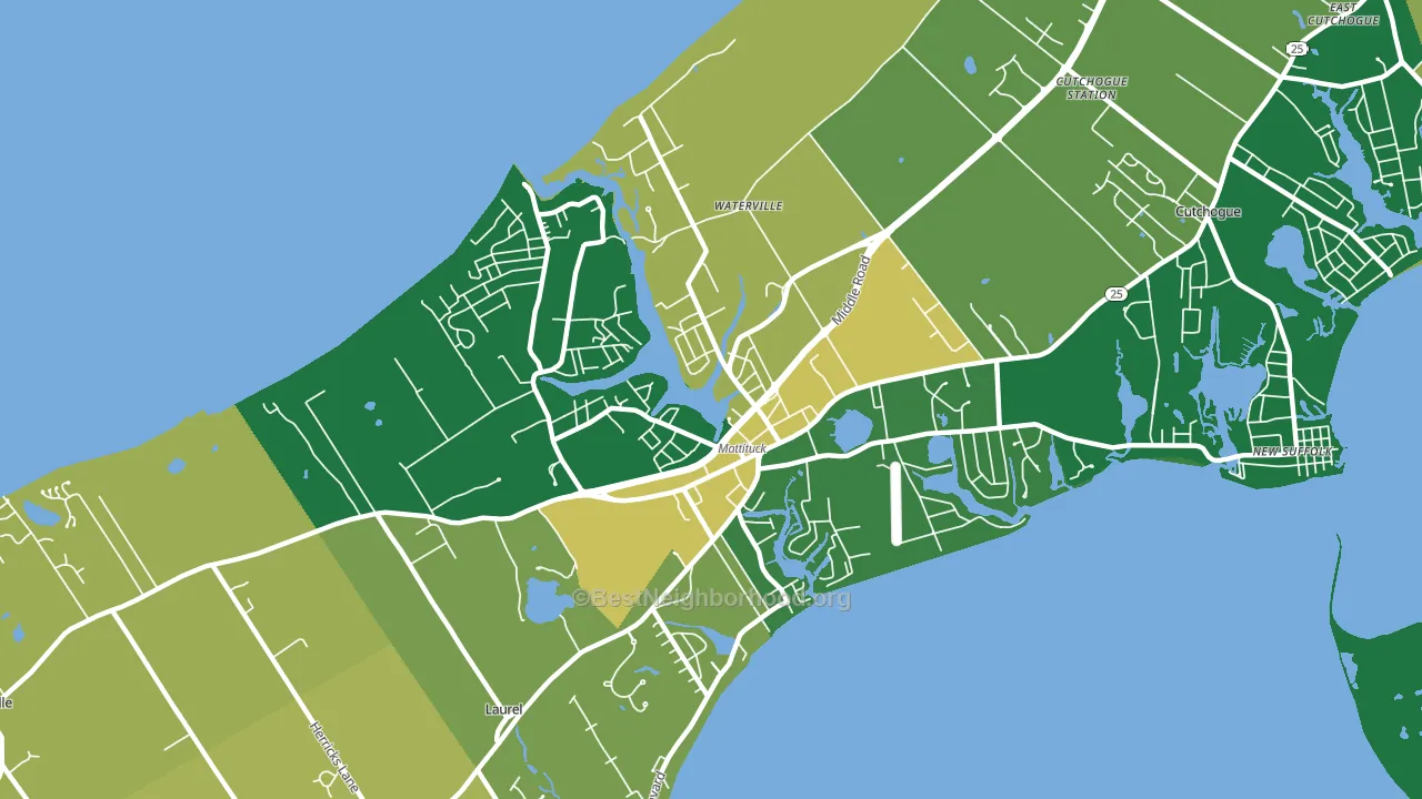 Mattituck, NY block-group voter-turnout map