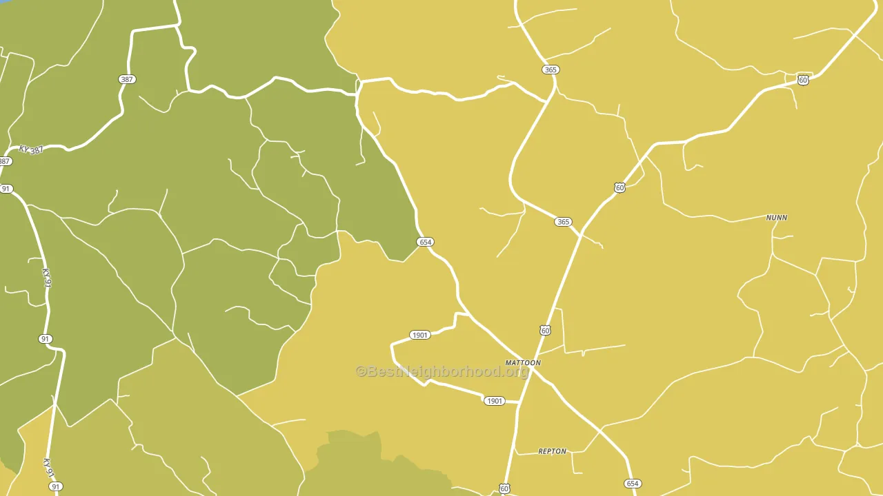 Mattoon, KY block-group voter-turnout map