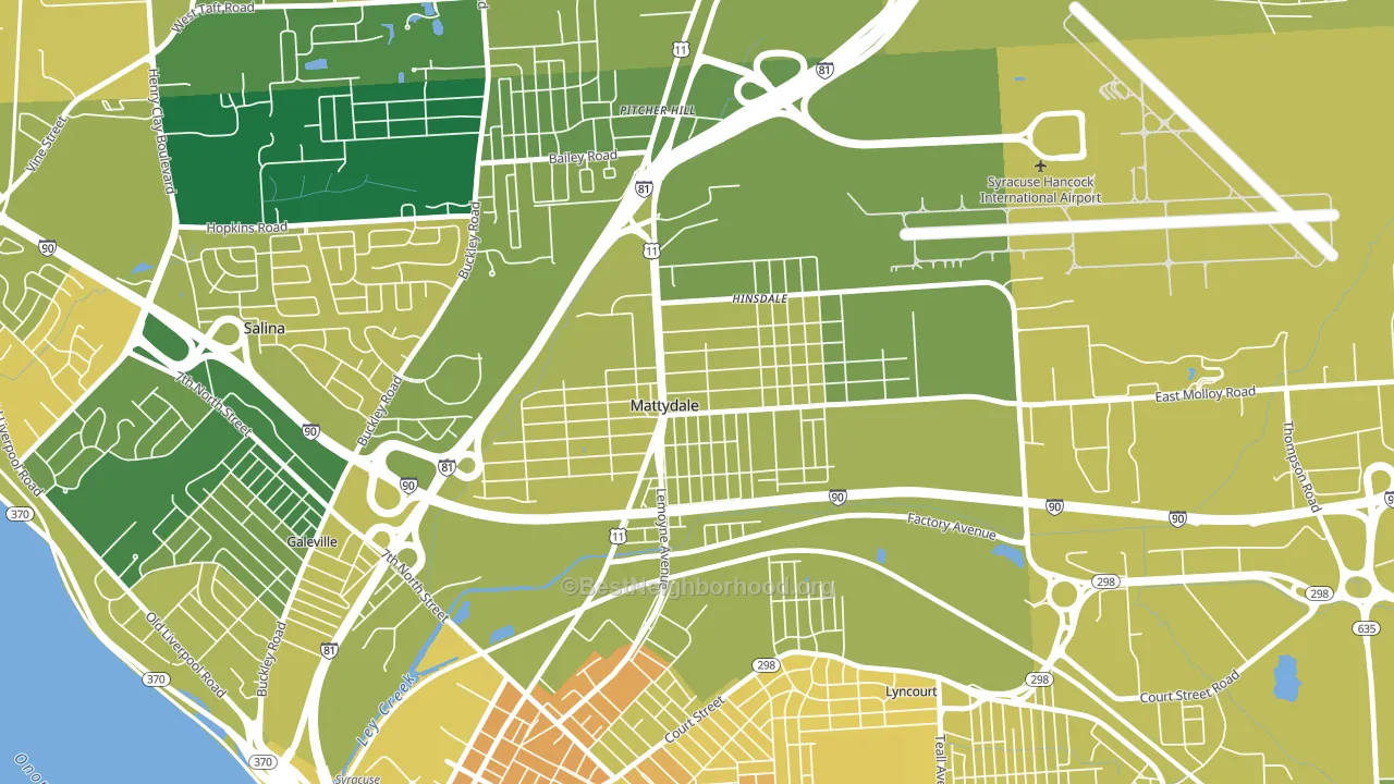 Mattydale, NY block-group voter-turnout map
