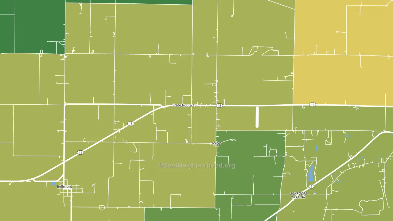 Maud, IL block-group voter-turnout map