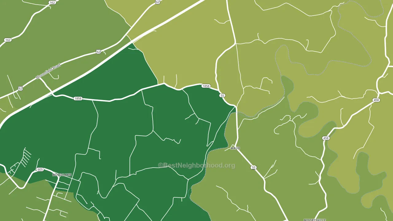 Maud, KY block-group voter-turnout map