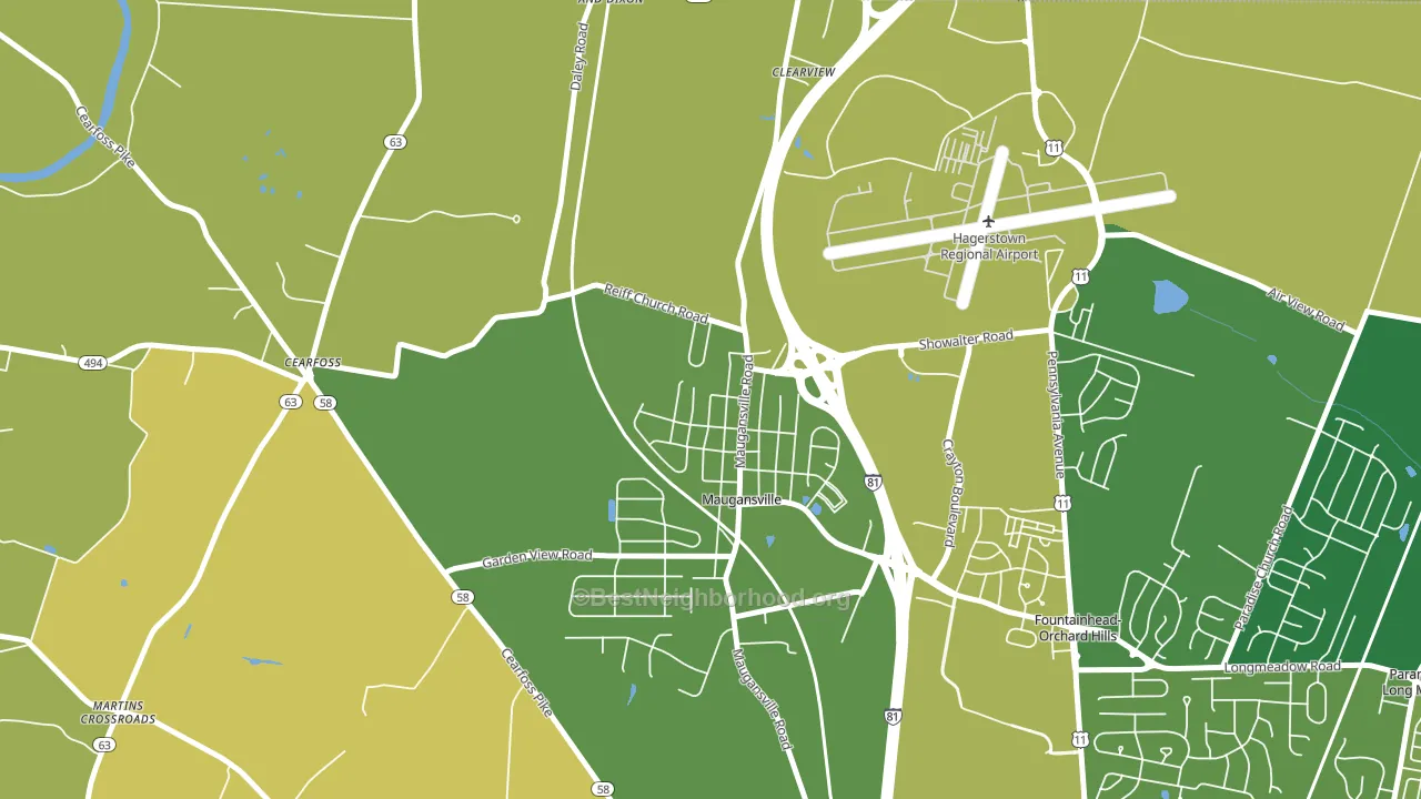 Maugansville, MD block-group voter-turnout map