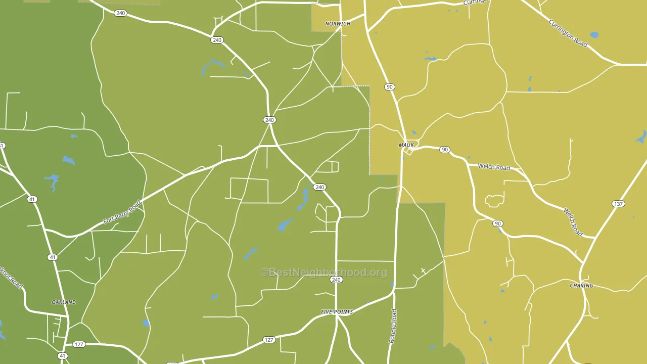 Mauk, GA block-group voter-turnout map