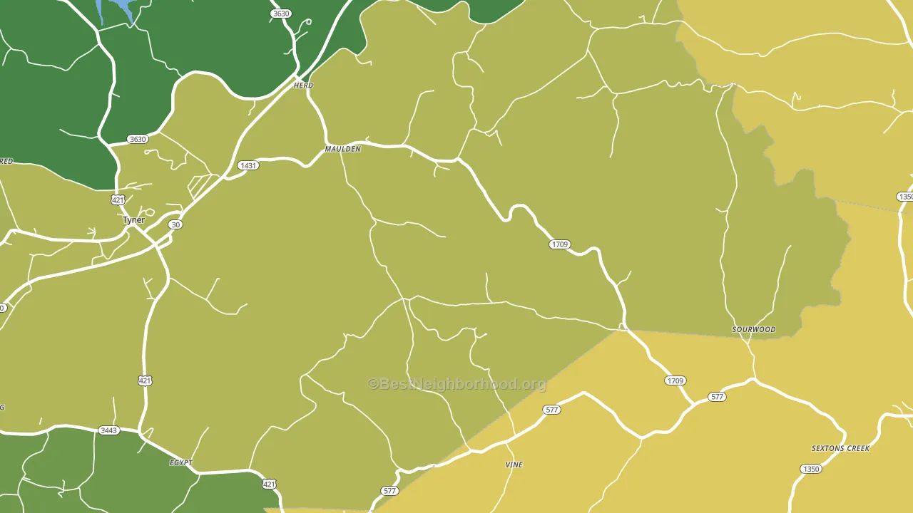 Maulden, KY block-group voter-turnout map