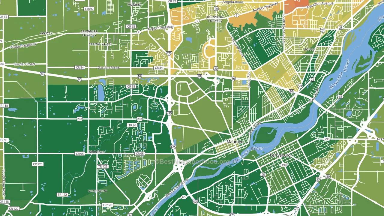 Maumee, OH block-group voter-turnout map