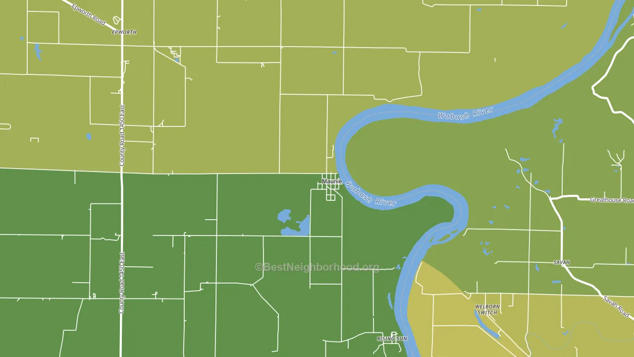 Maunie, IL block-group voter-turnout map