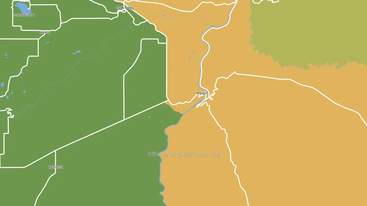 Maupin, OR block-group voter-turnout map