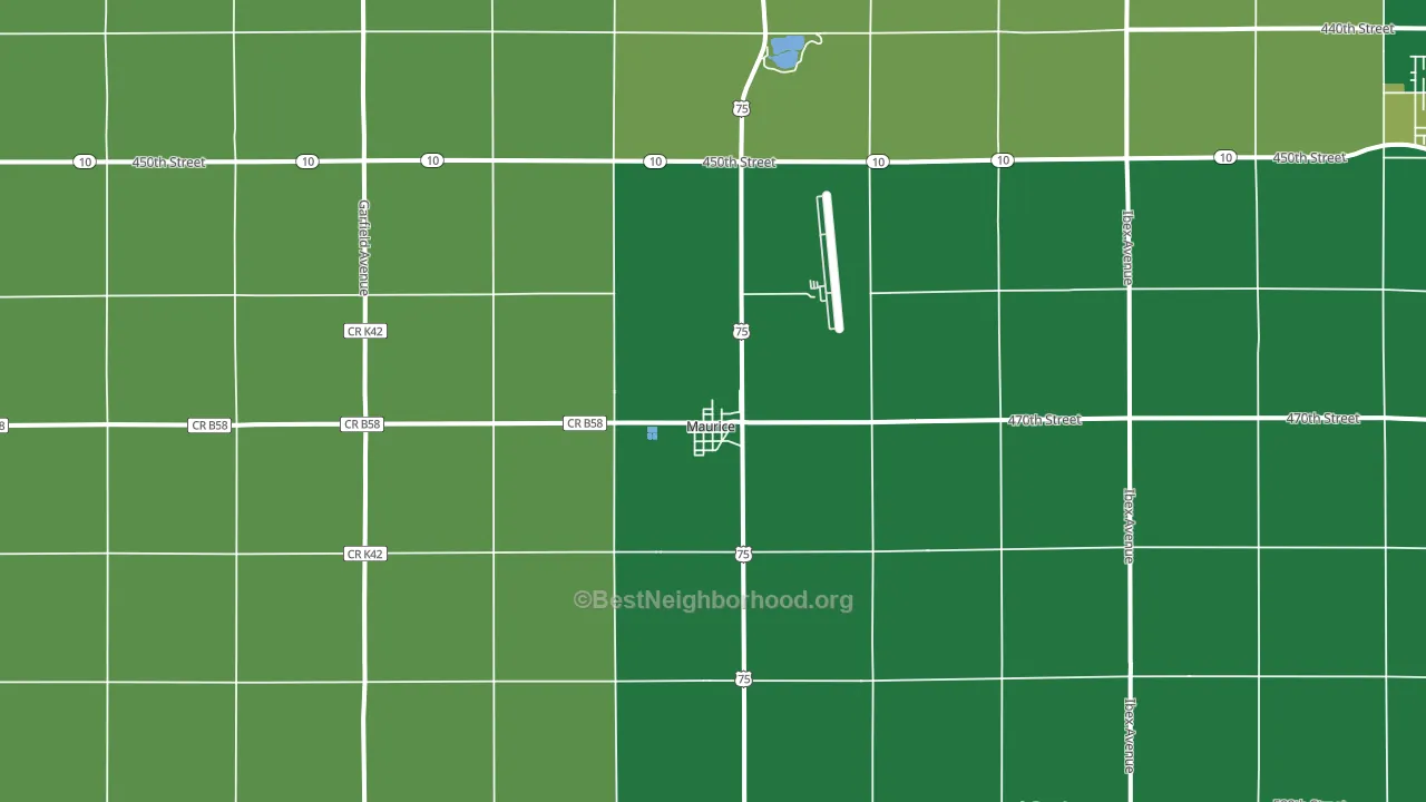 Maurice, IA block-group voter-turnout map