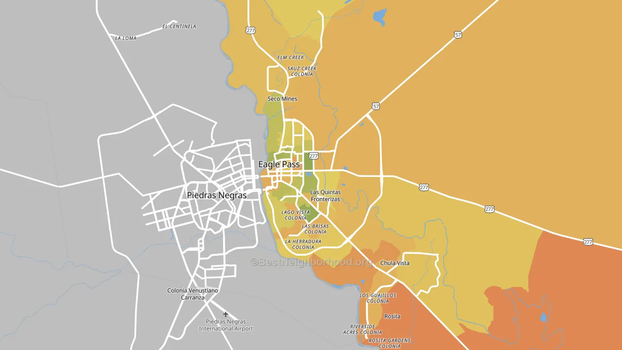 Maverick County, TX block-group voter-turnout map