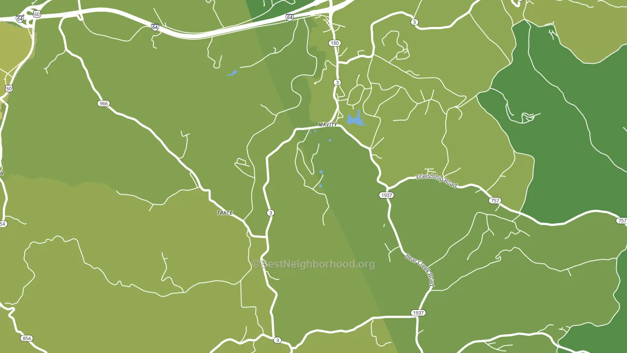 Mavity, KY block-group voter-turnout map