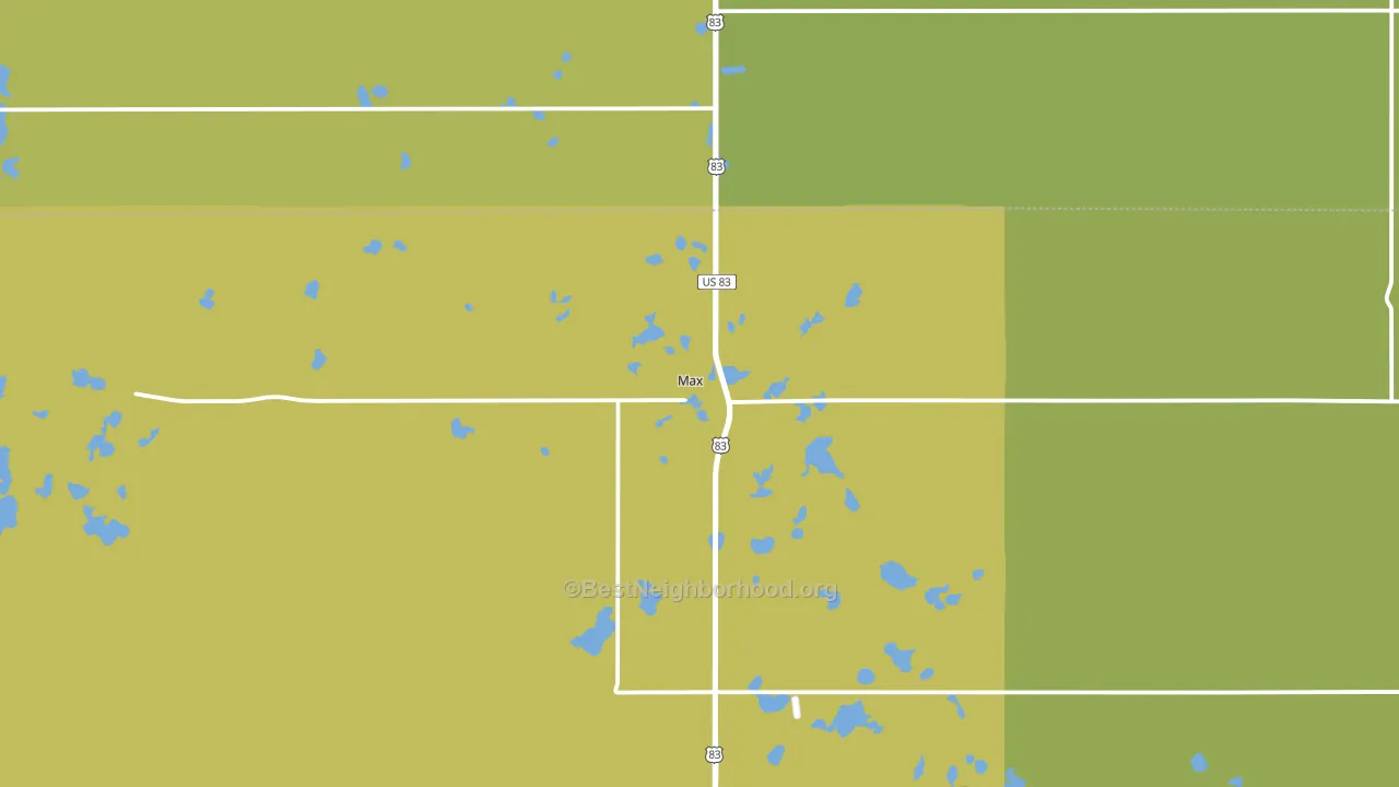 Max, ND block-group voter-turnout map