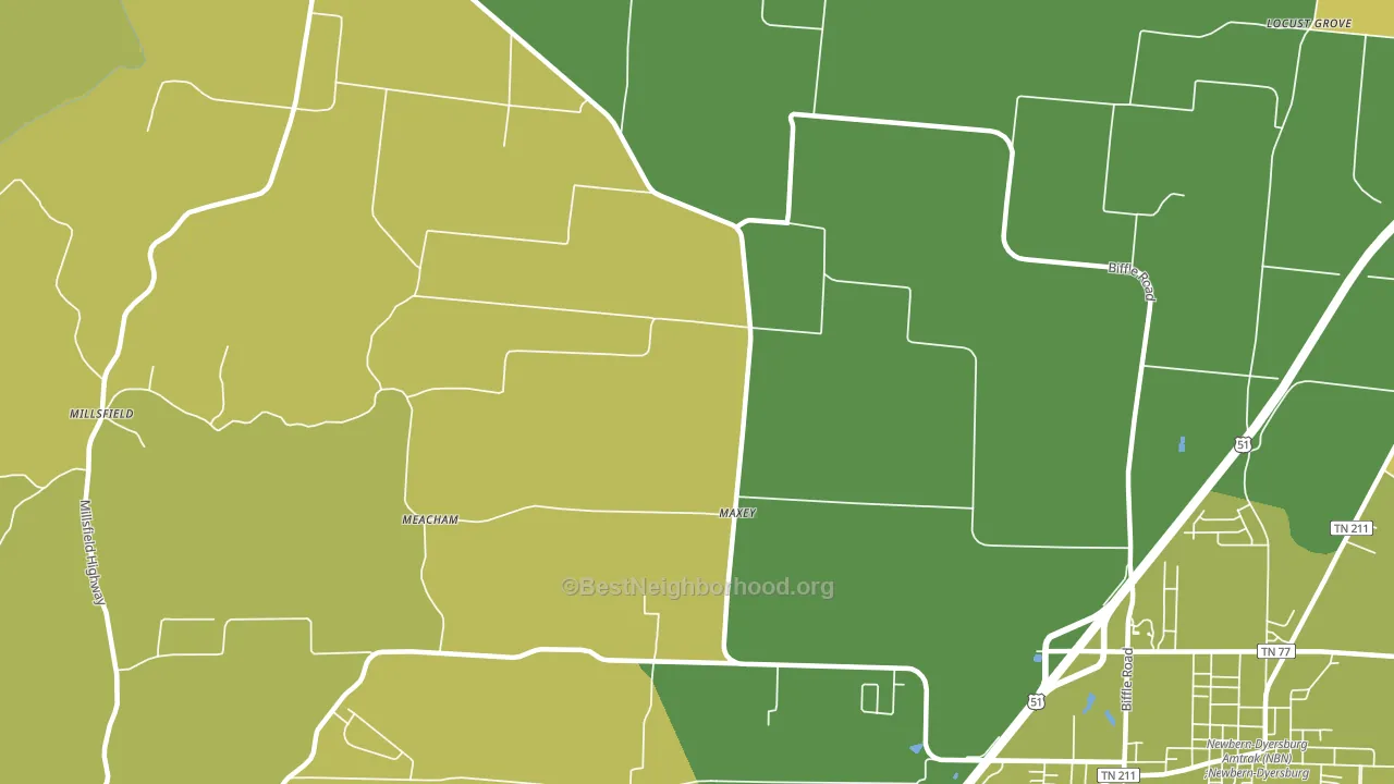 Maxey, TN block-group voter-turnout map