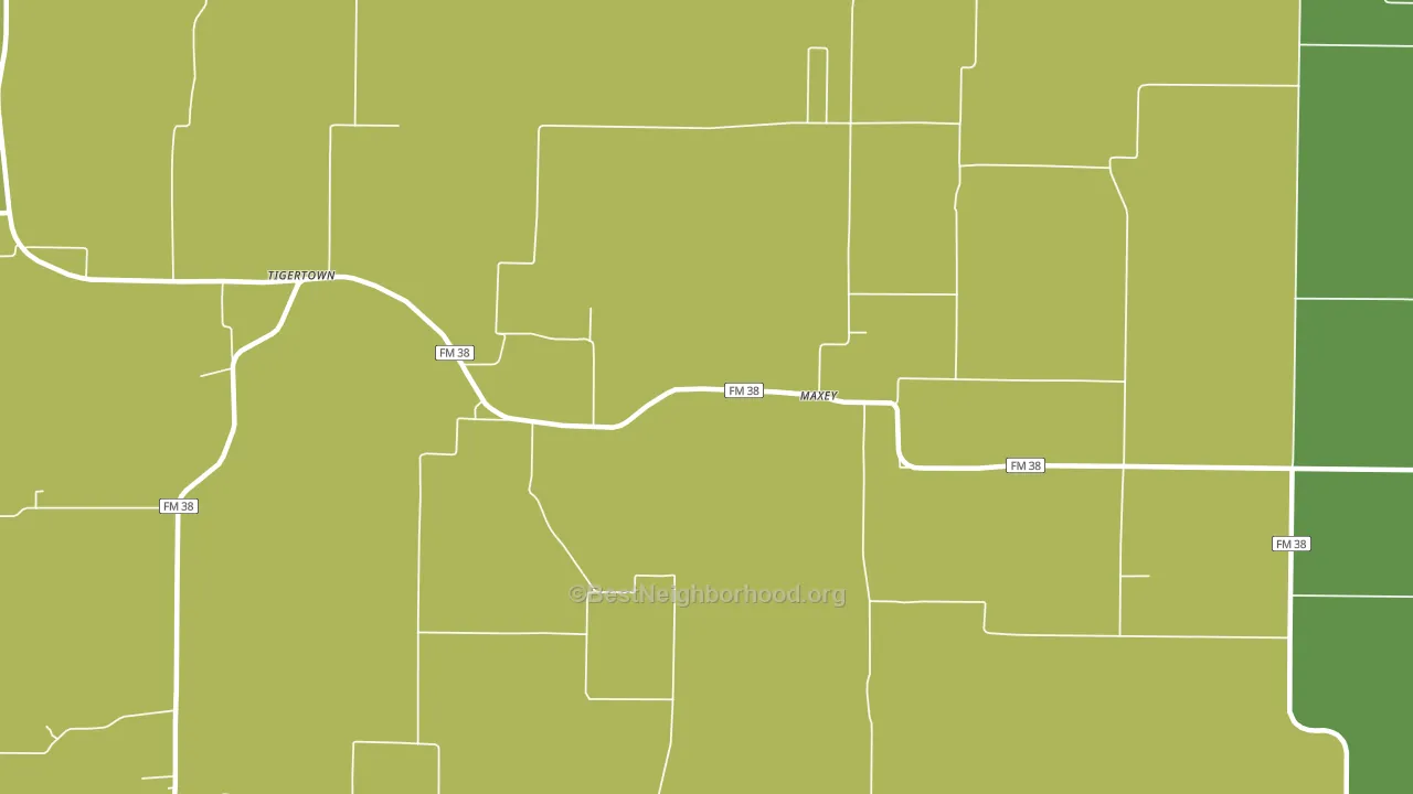 Maxey, TX block-group voter-turnout map