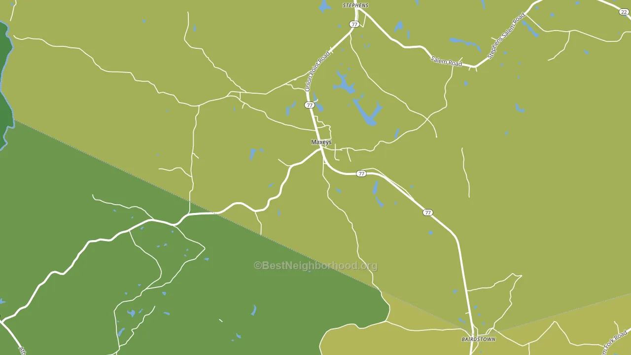 Maxeys, GA block-group voter-turnout map