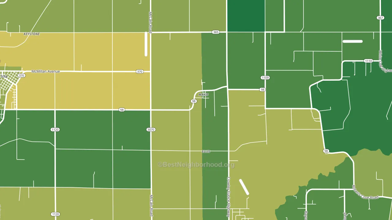 Maxie, LA block-group voter-turnout map