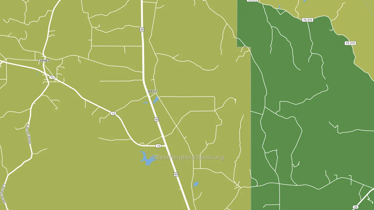 Maxie, MS block-group voter-turnout map