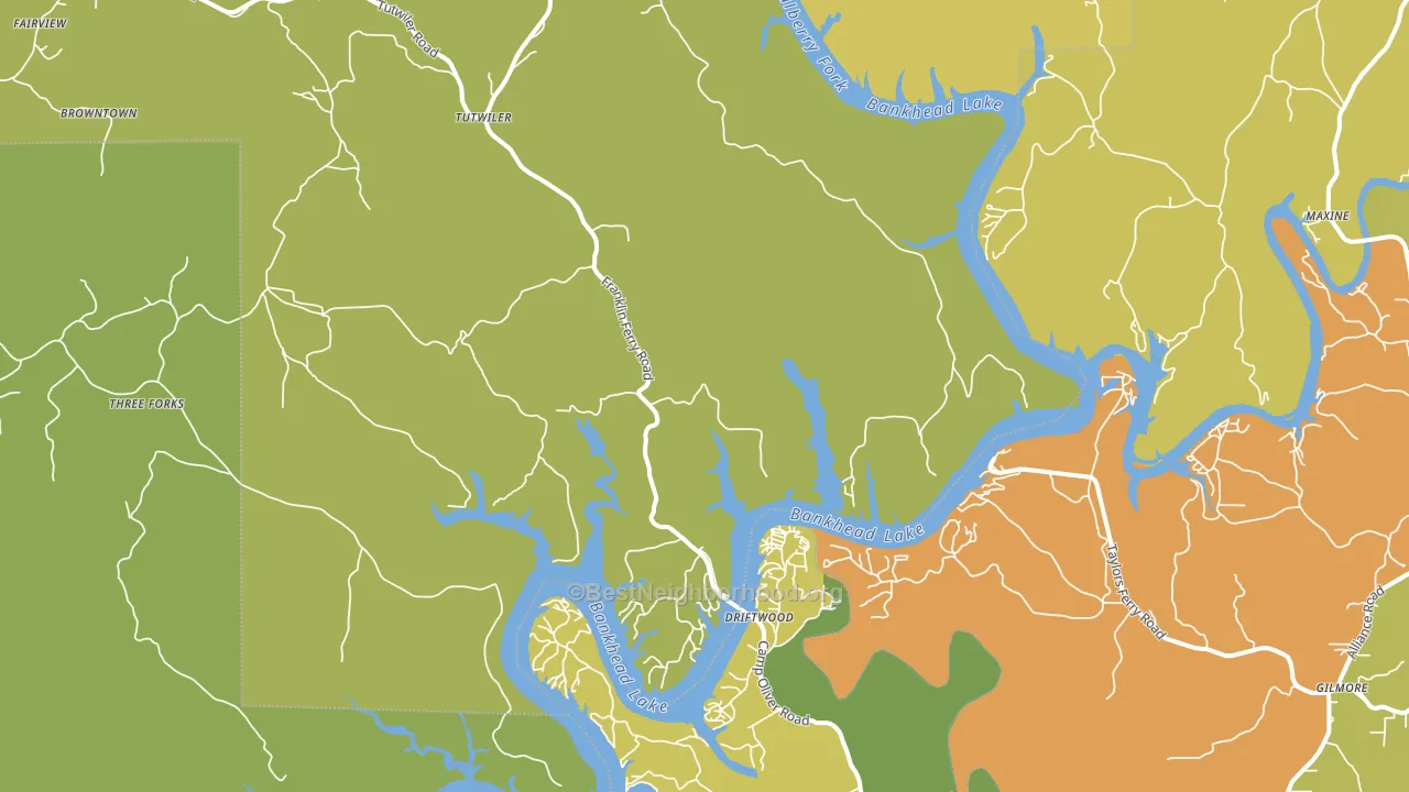 Maxine, AL block-group voter-turnout map