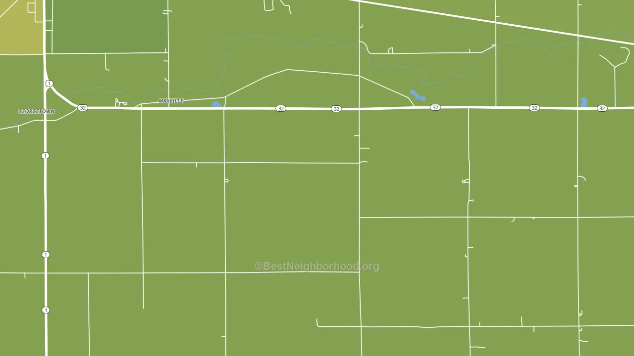 Maxville, IN block-group voter-turnout map