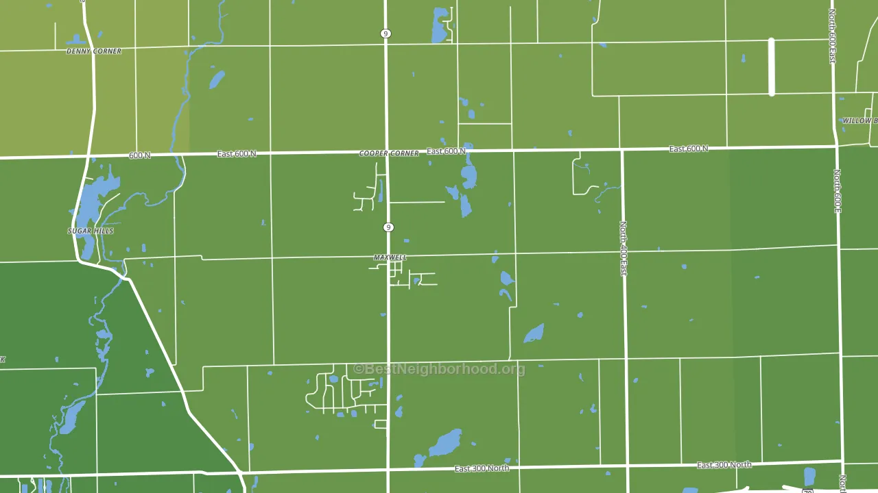 Maxwell, IN block-group voter-turnout map
