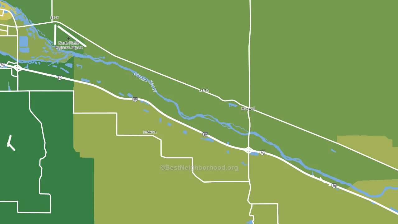 Maxwell, NE block-group voter-turnout map