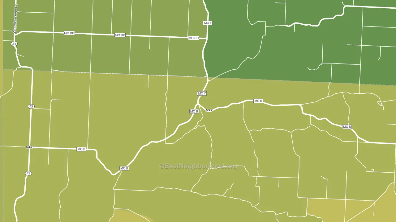 May, MO block-group voter-turnout map