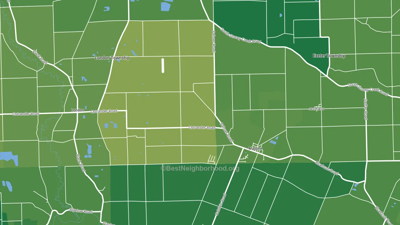 Maybee, MI block-group voter-turnout map
