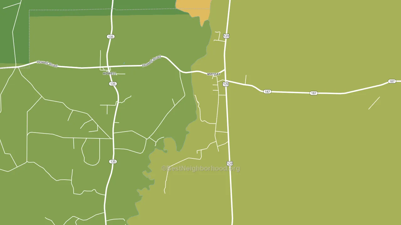 Mayday, GA block-group voter-turnout map