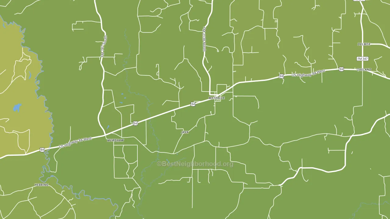 Maydelle, TX block-group voter-turnout map