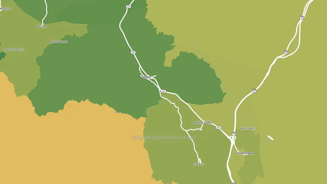 Mayer, AZ block-group voter-turnout map