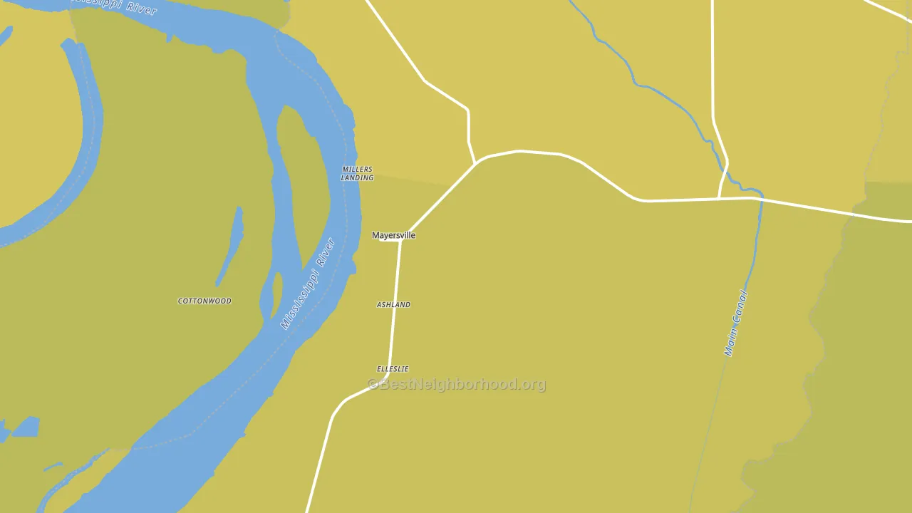 Mayersville, MS block-group voter-turnout map